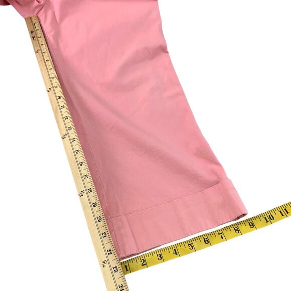 Halogen Cropped Capri Pants Wide Leg Womens 8 Peach Stretchy Mid Rise Cuff Hem - Picture 9 of 12